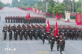 阅兵排练活动。图自越通社