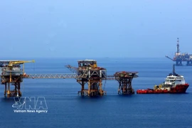 越苏石油联营公司在白虎油田的钻井平台。图自越通社