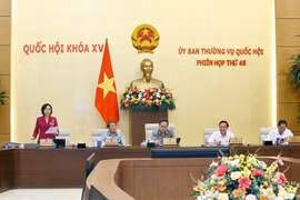 越南国会常务委员会就《国会和人民议会监督活动法修正案（草案）》发表意见。图自越通社