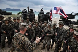 美国士兵参加“金色眼镜蛇”联合军演。图自新华社/越通社