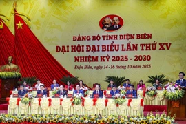 10月15日上午，越共奠边省第十五次代表大会（2025~2030年任期）隆重开幕。图自越通社
