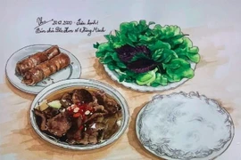 “河内古街味道速写”项目的作品。图自thanhnien.vn