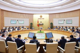 政府组织机构调整指导委员会第八次会议场景。图自越通社