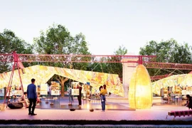 位于还剑湖步行街旁黄金位置的延鸿花园，也是举办独特、印象深刻的公共艺术展览的常设地点。图自nhandan.vn