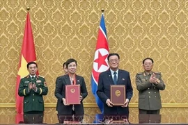 越南通讯社与朝鲜中央通讯社签署合作协议。图自越通社