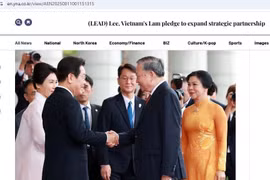 2025年8月11日，韩联社网站刊登了关于越共中央总书记苏林与韩国总统李在明会晤的文章。图自越通社