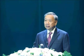 越共中央总书记苏林发表讲话。图自越通社