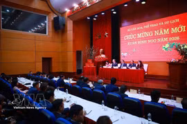 越南政府总理范明政与越南文化体育旅游部就落实越共十四大关于文化领域的决议及中央政治局关于发展越南文化的第80-NQ/TW号决议召开工作会议。图自越通社