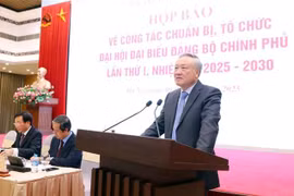越南政府常务副总理阮和平发表讲话。图自越通社