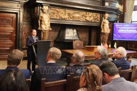 海防市委书记黎进珠发表讲话。图自越通社