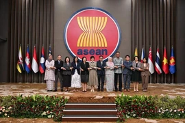 由越南常驻东盟代表团团长孙氏玉香大使在印尼雅加达主持东盟互联互通倡议(IAI)特别工作组第76次会议。图自越通社