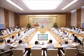 第18-NQ/TW号决议三年实施情况及2024年《土地法》一年执行成效总结会议现场。图自越通社