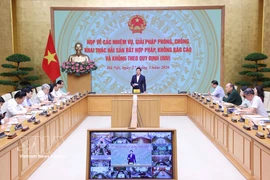 越南政府副总理陈红河发表讲话。图自越通社