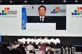 越南政府副总理胡德福出席FfD4全体讨论会并发表重要讲话。图自越通社