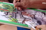 素描画中的河内形象 靓丽雅致而充满诗意