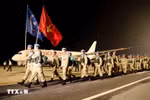 一号工兵队回到内排国际机场，圆满完成在联合国阿卜耶伊(Abyei)临时安全特派团(UNISFA)的任务。图自越通社
