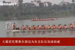 2022年雄王祭祖日的龙舟赛深受人们的欢迎