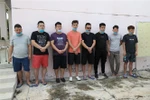广宁和西宁两省边防部队抓到多名非法出入境人员并把他们送到隔离区