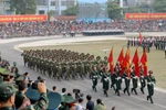 阅兵活动彩排。图自越通社