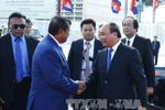 ​ 在金边国际机场举行的欢送仪式。