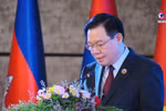 越南国会主席在第一届柬老越国会高层会议上发表讲话