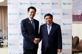 越南副总理阮志勇会见日本经济产业大臣武藤容治。图自越通社