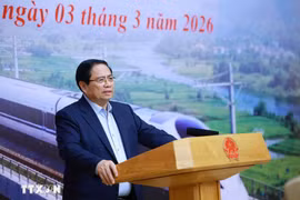 越南政府总理范明政主持召开铁路领域工程项目指导委员会第七次会议。图自越通社