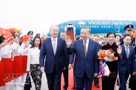 越共中央总书记、国家主席苏林及夫人开始对中国进行国事访问。图自越通社