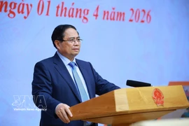 范明政总理发表讲话。图自越通社