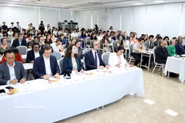 越南外交部在河内举行国际媒体吹风会。图自越通社