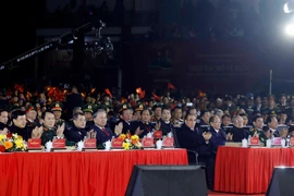 党和国家领导出席活动。图自越通社