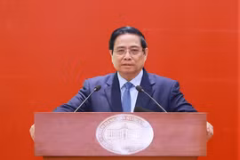范明政总理在会上发表讲话。图自越通社