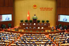 附图：越南第十五届国会召开第十次会议。图自越通社