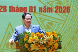 范明政总理发表讲话。图自越通社