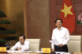 越南政府副总理胡国勇发表讲话。图自越通社