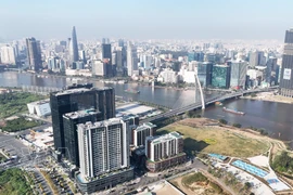 位于守添半岛的越南国际金融中心核心区。图自越通社