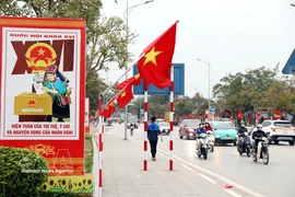 全国各地张灯结彩，喜迎国会和人民议会换届选举日的到来。图自越通社