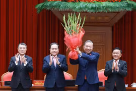 越共第十四届中央委员会选举产生总书记职务。图自越通社
