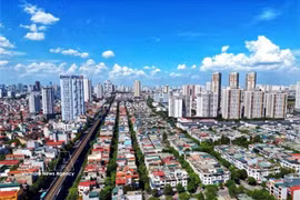 首都河内的一角。图自越通社