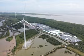 永隆省Sunpro 30兆瓦风电场正式竣工投产。图自越通社