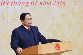 范明政总理发表讲话。图自越通社