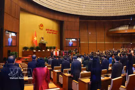 越南第十六届国会第一次会议选举产生新一届领导班子。图自越通社