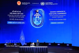 2025年10月，作为东道国，越南已与联合国配合，成功举办了以“打击网络犯罪，共担责任，面向未来”为主题的《联合国打击网络犯罪公约》开放签署仪式。图自越通社