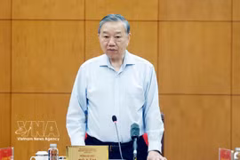 苏林总书记发表讲话。图自越通社