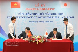 越日签署三项绿色转型ODA贷款换文。图自越通社