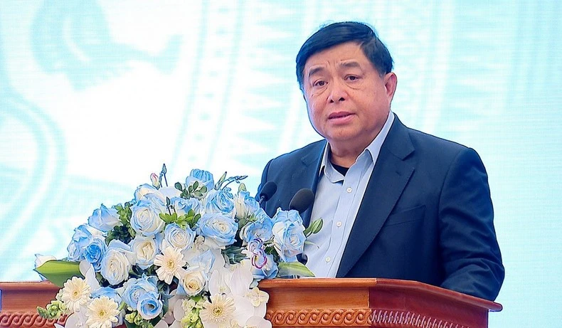 阮志勇在纪念活动上发表讲话。图自越通社