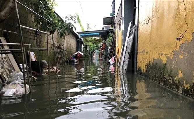 顺化市多条道路被淹。图自越通社