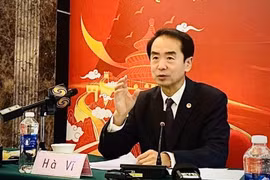 中国驻越南大使馆何炜在座谈会上发表讲话 图自越通社