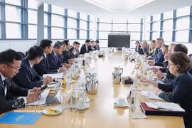 越南共产党与德国社民党举行第11次理论交流 图自越通社