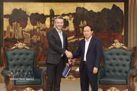 越南政府副总理黎进洲会见墨尔本皇家理工大学副校长兼越南皇家理工大学（RMIT（越南））理事会主席雷顿·派克。 图自越通社